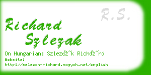 richard szlezak business card